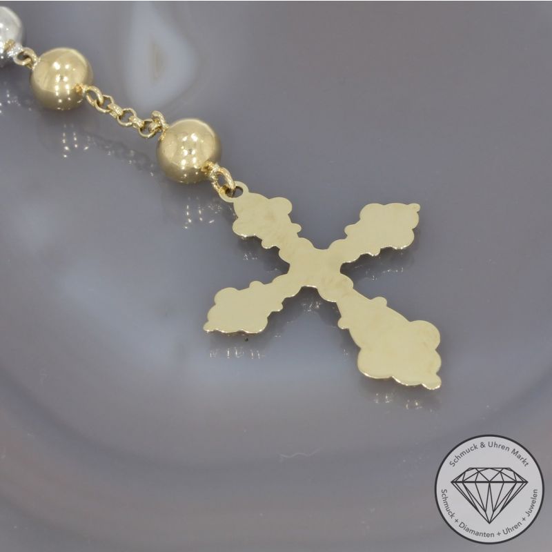 Wert 4900 € Bicolor Rosenkranz Kette in 585er 14 K Gold - 93872