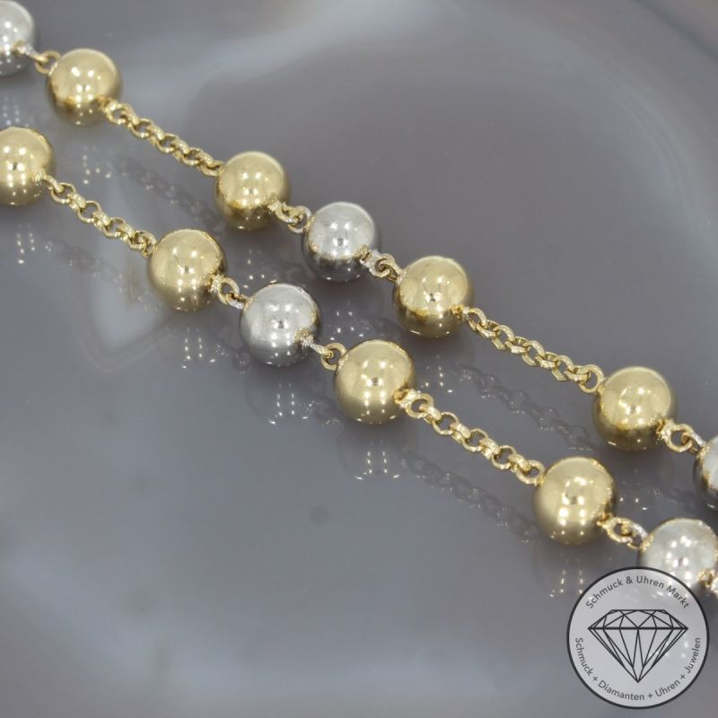 Wert 4900 € Bicolor Rosenkranz Kette in 585er 14 K Gold - 93872