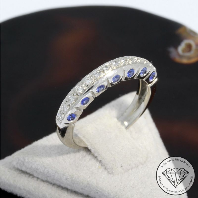 Wert 1900 € Brillant Saphir Ring in 750er 18 K Weißgold - 93946