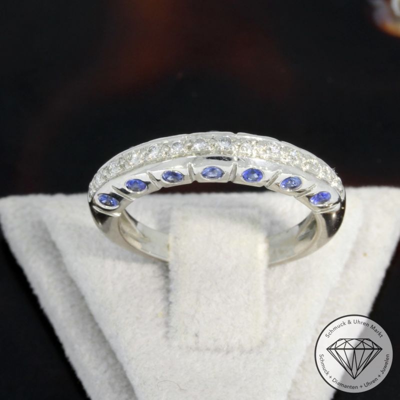 Wert 1900 € Brillant Saphir Ring in 750er 18 K Weißgold - 93946