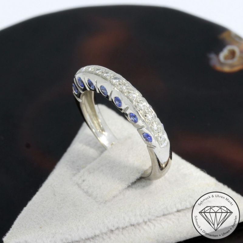 Wert 1900 € Brillant Saphir Ring in 750er 18 K Weißgold - 93946