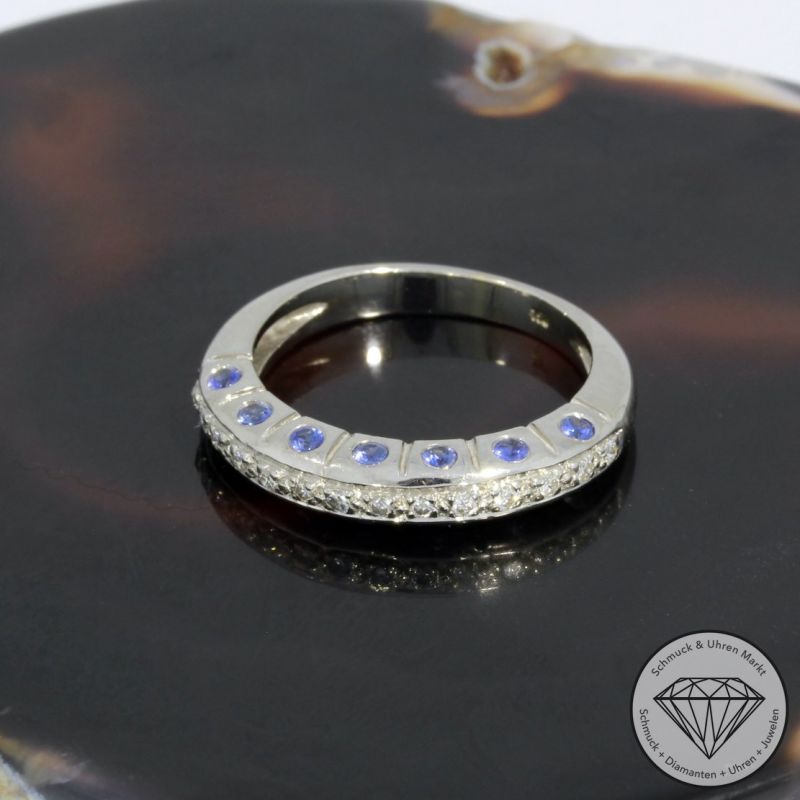 Wert 1900 € Brillant Saphir Ring in 750er 18 K Weißgold - 93946