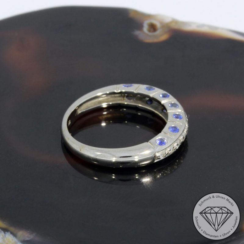 Wert 1900 € Brillant Saphir Ring in 750er 18 K Weißgold - 93946
