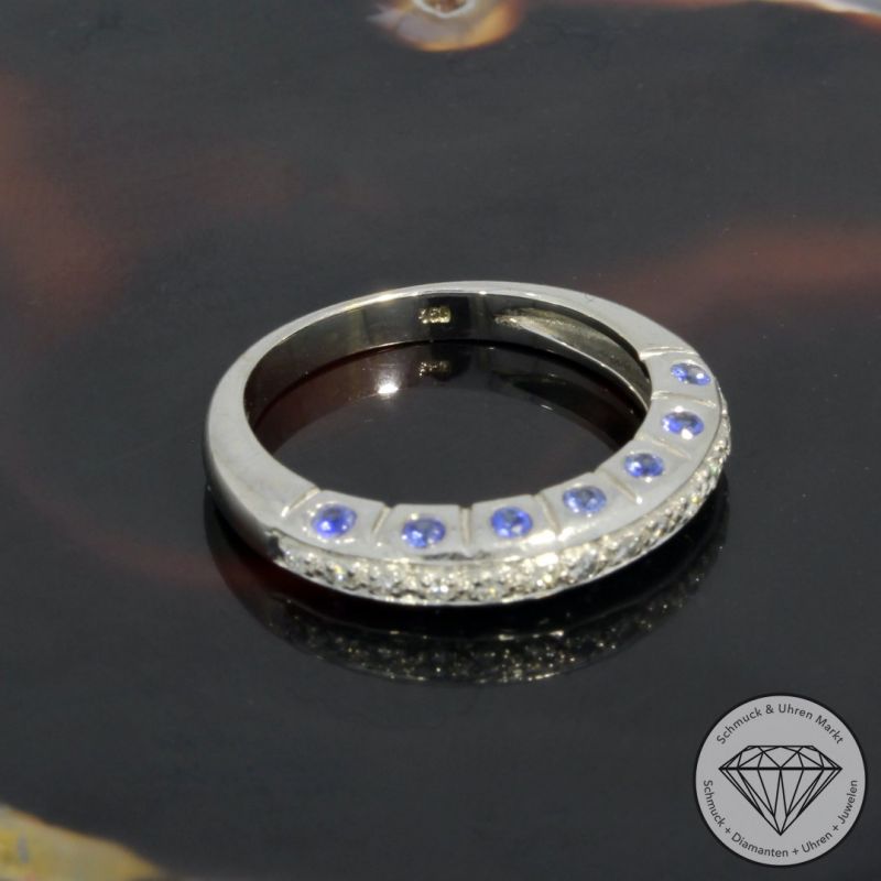 Wert 1900 € Brillant Saphir Ring in 750er 18 K Weißgold - 93946