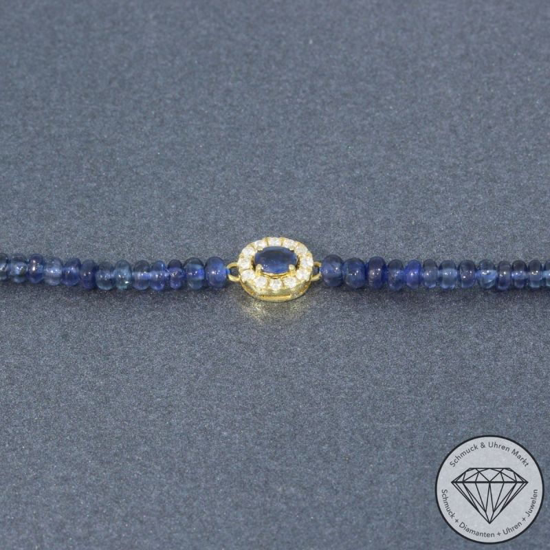 Wert 1030 € Brillant Saphir Armband in 750er 18 K Gelbgold - H672