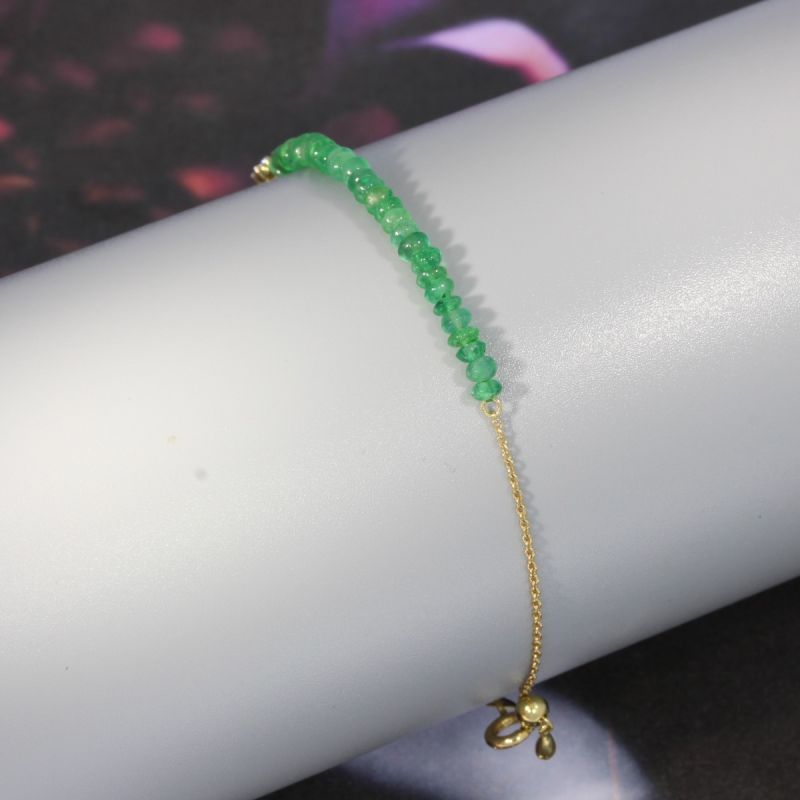 Wert 1100 € Brillant Diamant Smaragd Armband in 750er 18 K Gelbgold - H684