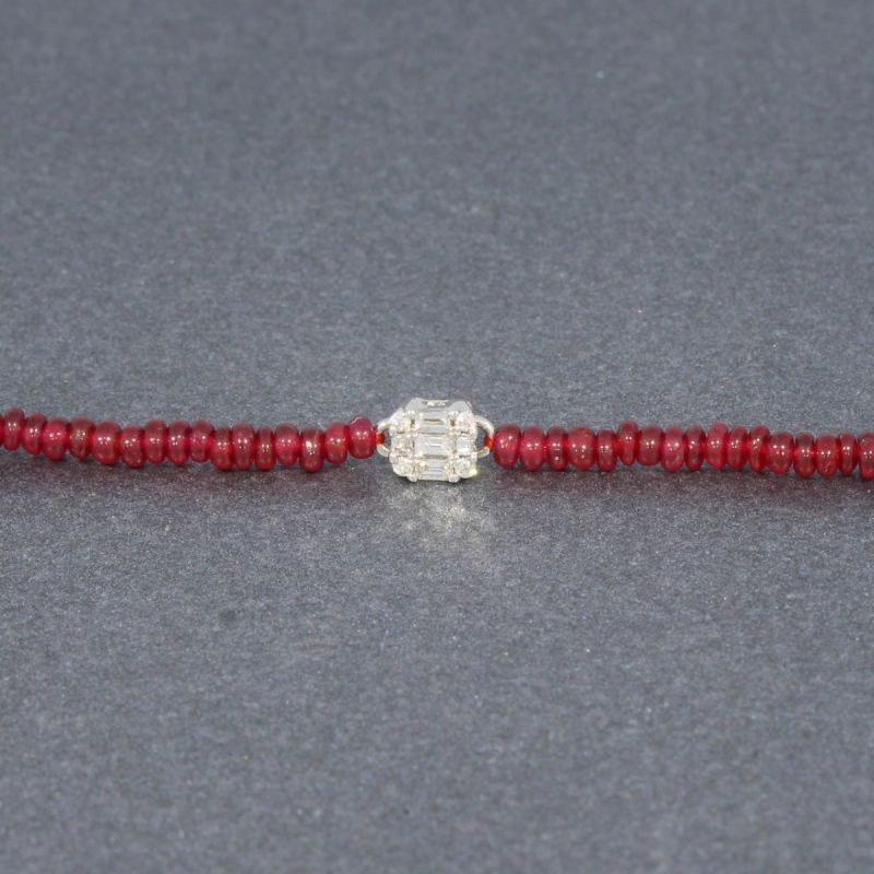 Wert 760 € Brillant Diamant Rubin Armband in 750er 18 K Weißgold - H673