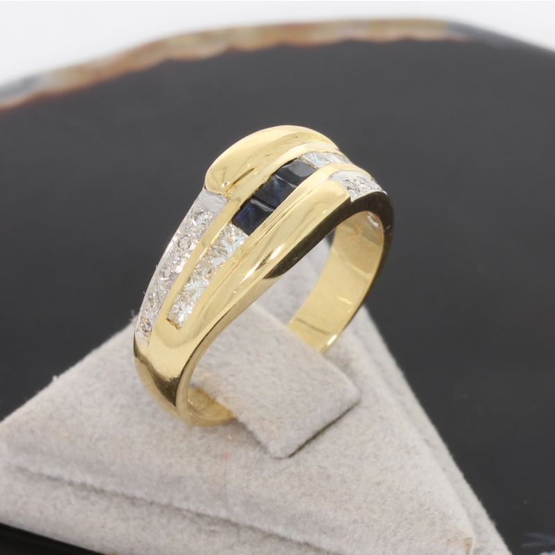 Sale! Wert 2990 € Brillant Diamant Saphir Ring in 750er 18 K Gelbgold - 94314