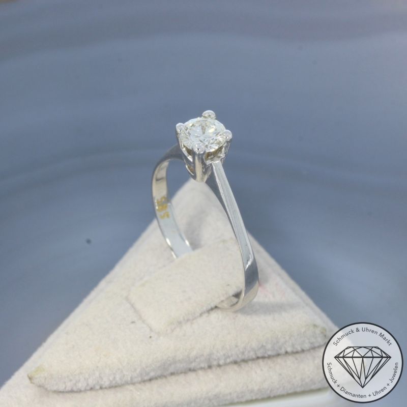Sale! Wert 3900 € Solitär Brillant Ring (ca. 0,54 carat) in 585er 14 K Weißgold - 94325