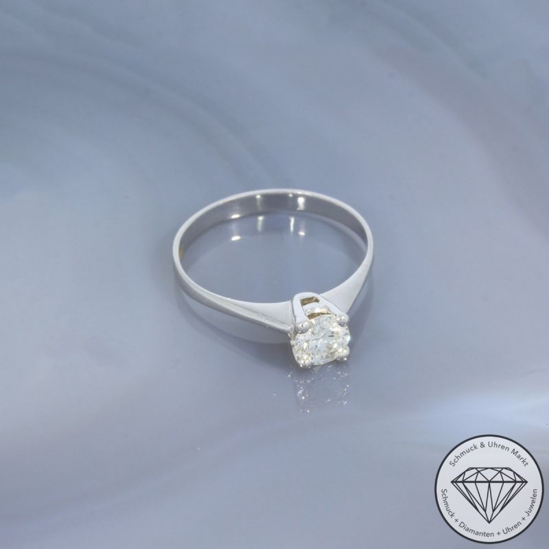 Sale! Wert 3900 € Solitär Brillant Ring (ca. 0,54 carat) in 585er 14 K Weißgold - 94325