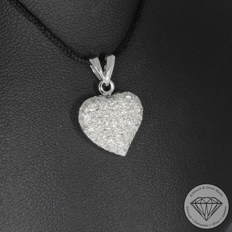 Sale! Wert 1280 € Brillant Anhänger (ca. 0,29 carat) in 750er 18 K Weißgold - 94334