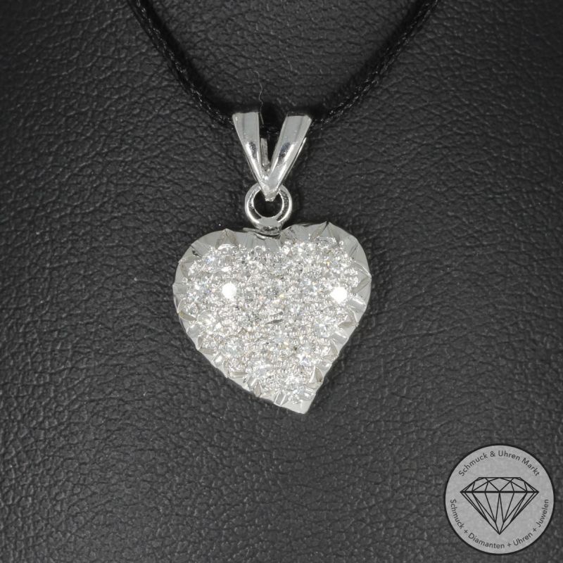 Sale! Wert 1280 € Brillant Anhänger (ca. 0,29 carat) in 750er 18 K Weißgold - 94334