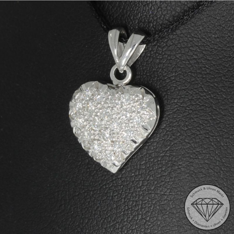 Sale! Wert 1280 € Brillant Anhänger (ca. 0,29 carat) in 750er 18 K Weißgold - 94334