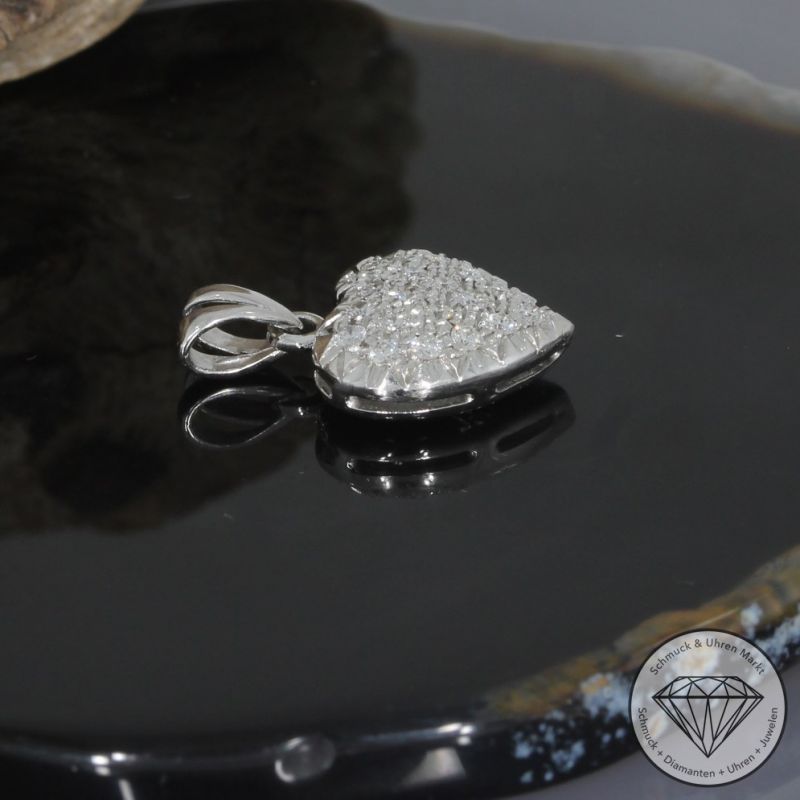 Sale! Wert 1280 € Brillant Anhänger (ca. 0,29 carat) in 750er 18 K Weißgold - 94334