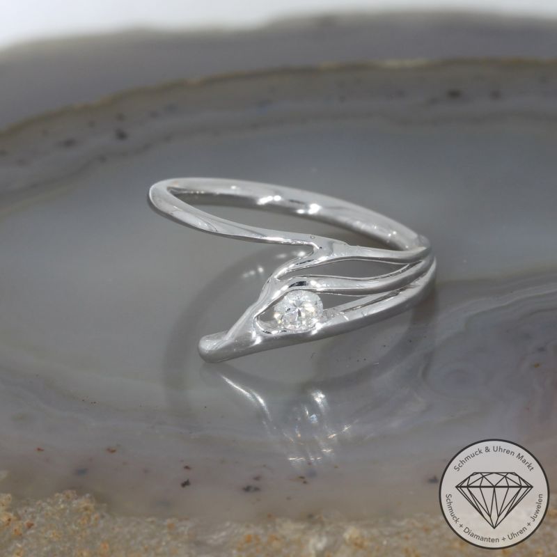 Sale! Wert 990 € Solitär Brillant Ring (ca. 0,17 carat) in 750er 18 K Weißgold - 94362