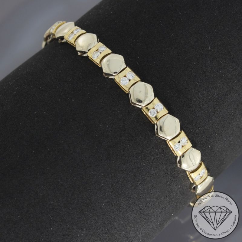 Wert 6800 € Bicolor Brillant Armband (ca. 1,00 carat) in 750er 18 K Gold - 94376