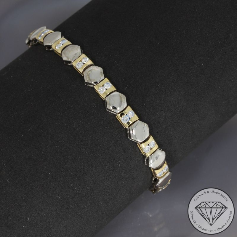 Wert 6800 € Bicolor Brillant Armband (ca. 1,00 carat) in 750er 18 K Gold - 94376