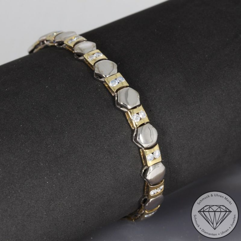 Wert 6800 € Bicolor Brillant Armband (ca. 1,00 carat) in 750er 18 K Gold - 94376