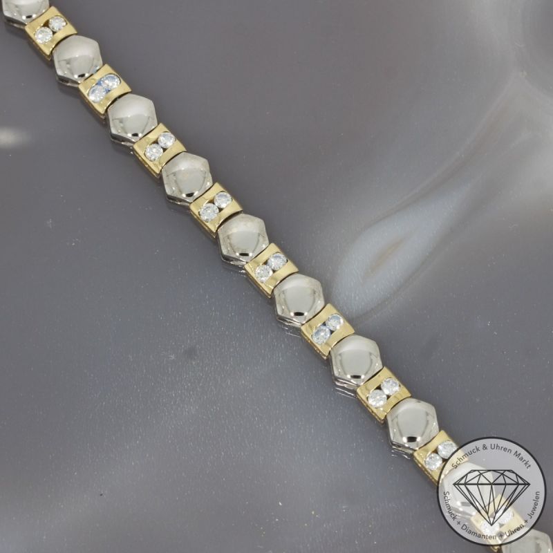 Wert 6800 € Bicolor Brillant Armband (ca. 1,00 carat) in 750er 18 K Gold - 94376