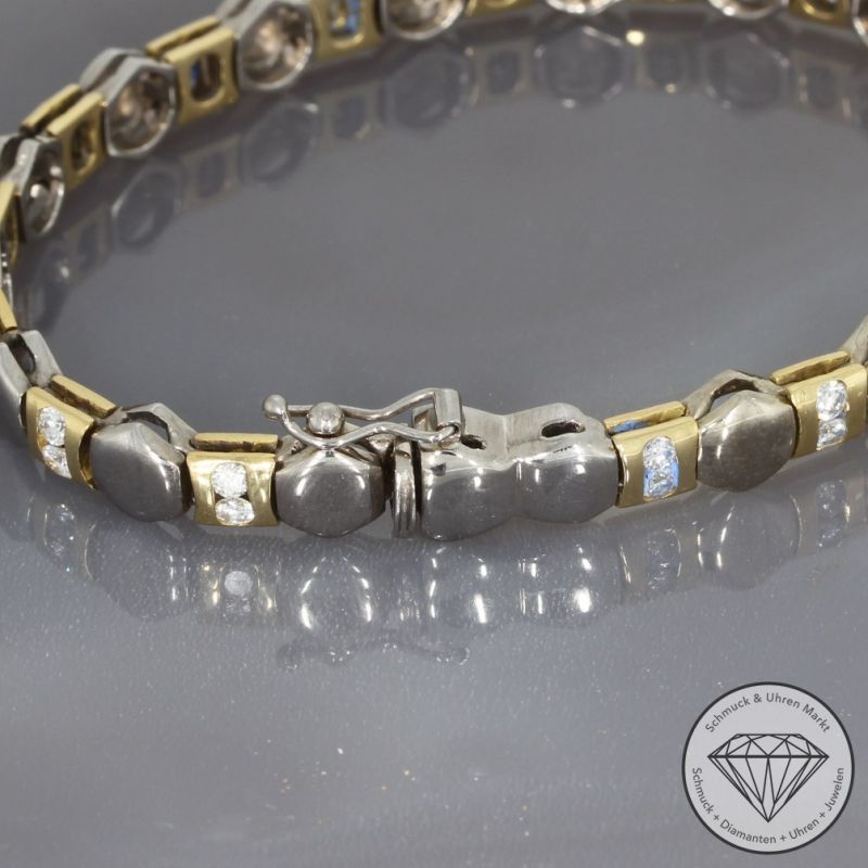 Wert 6800 € Bicolor Brillant Armband (ca. 1,00 carat) in 750er 18 K Gold - 94376