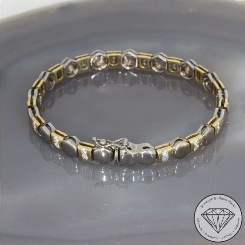 Wert 6800 € Bicolor Brillant Armband (ca. 1,00 carat) in 750er 18 K Gold - 94376