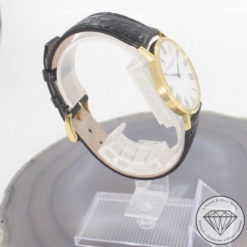 Wert 3900 € Baume & Mercier Classima 65620 Quarz Uhr Full Set 18 Karat Gold Lederarmband - 94425