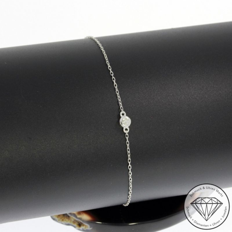 Wert 590 € Solitär Brillant Armband in 585er 14 K Weißgold - 94435