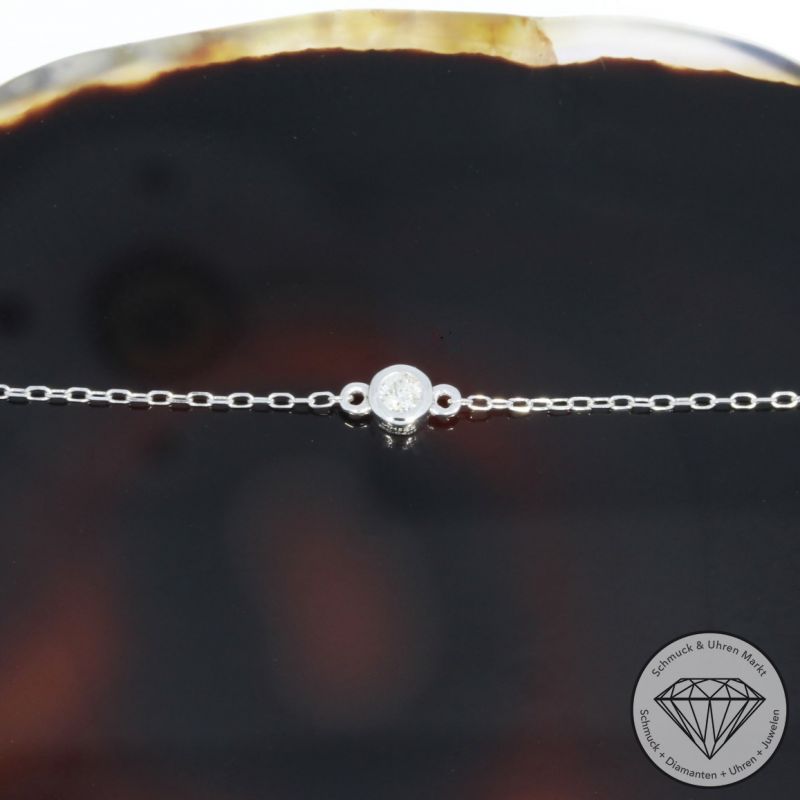 Wert 590 € Solitär Brillant Armband in 585er 14 K Weißgold - 94435