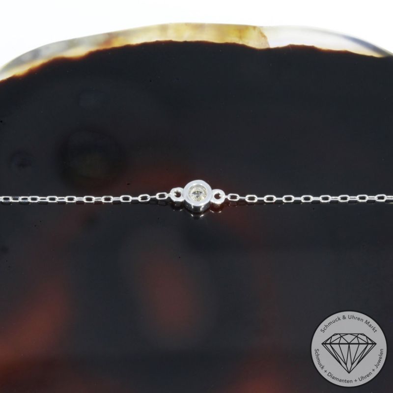 Wert 590 € Solitär Brillant Armband in 585er 14 K Weißgold - 94435