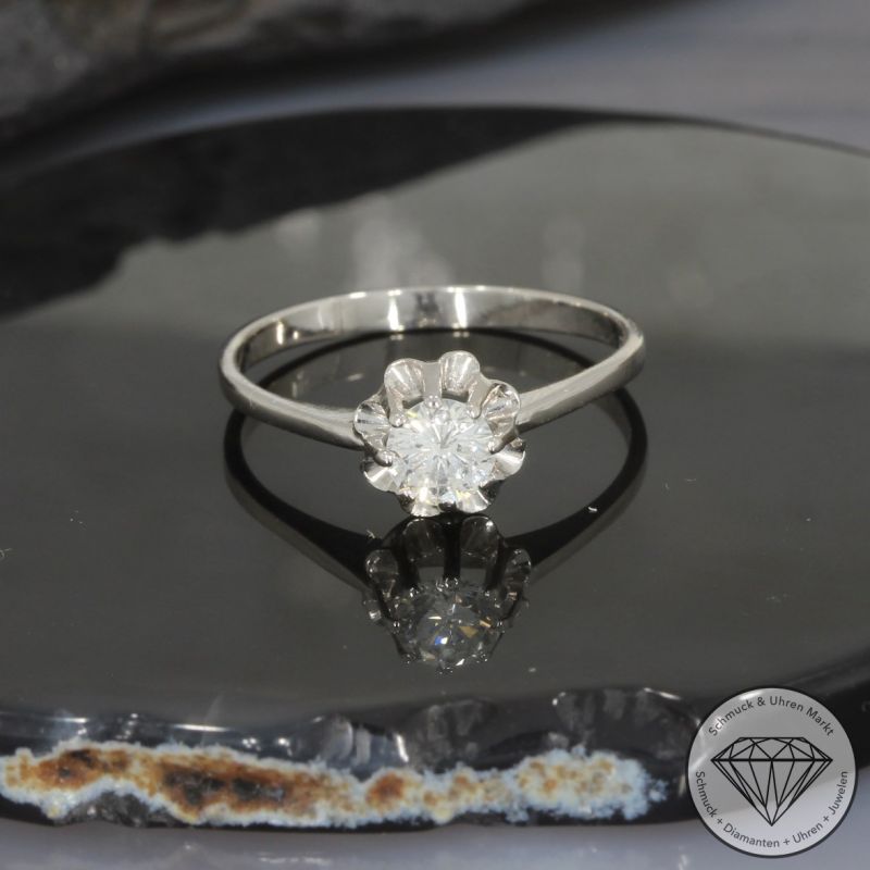 Sale! Wert 2750 € Solitär Brillant Ring (ca. 0,50 carat) in 585er 14 K Weißgold - 94507