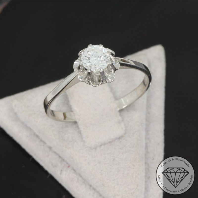 Sale! Wert 2750 € Solitär Brillant Ring (ca. 0,50 carat) in 585er 14 K Weißgold - 94507
