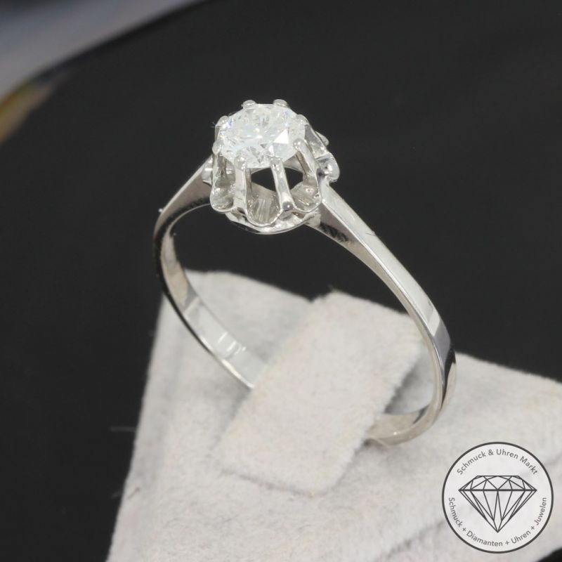 Sale! Wert 2750 € Solitär Brillant Ring (ca. 0,50 carat) in 585er 14 K Weißgold - 94507