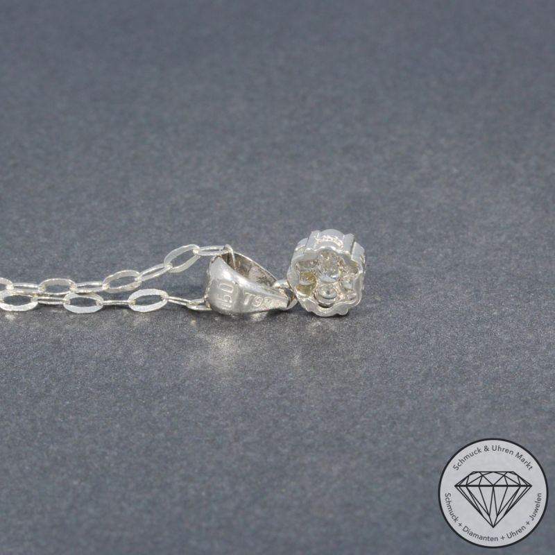 Wert 1190 € Brillant Anhänger (ca. 0,23 carat) mit Kette in 750er 18 K Weißgold - 94537