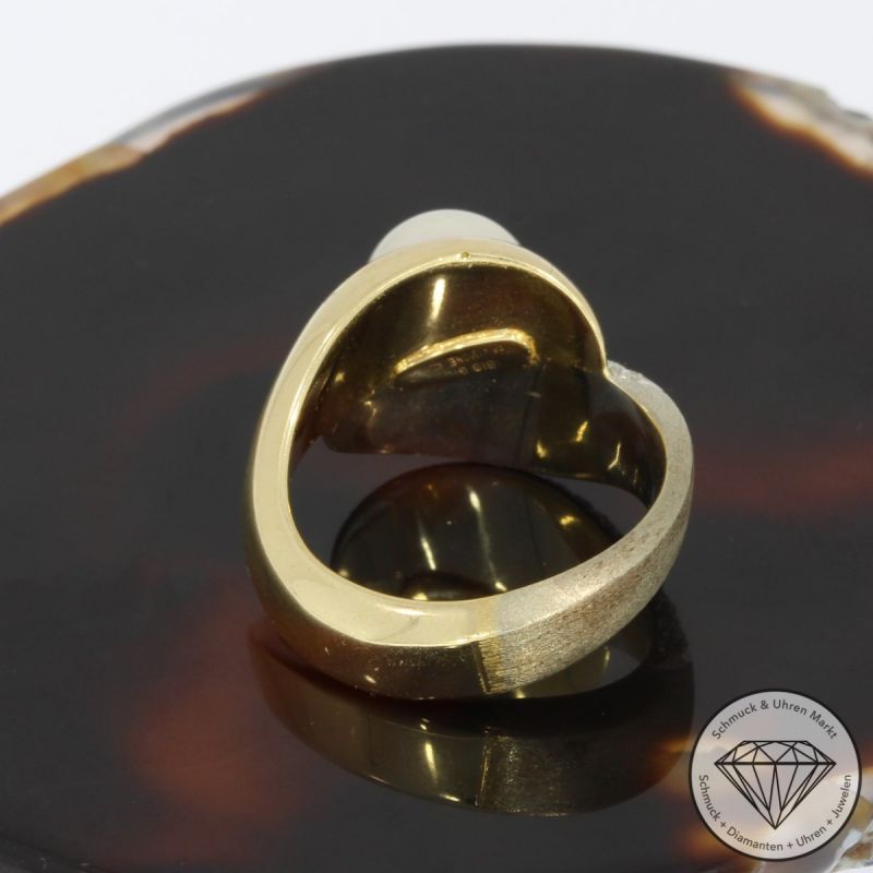 Sale! Wert 5950 € Bicolor Brillant Perl Ring in 750er 18 K Gold - 94619