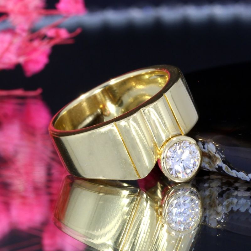 Sale! Wert 5600 € HOFACKER Solitär Brillant Ring (ca. 0,55 carat) in 750er 18 K Gelbgold - 94627