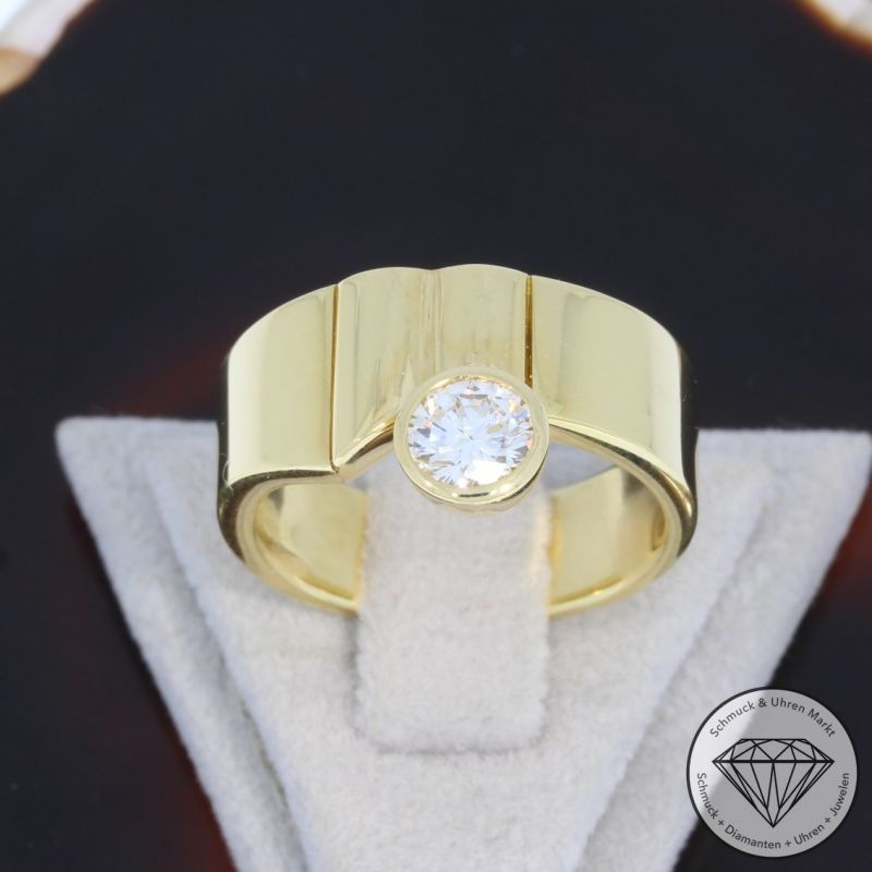 Sale! Wert 5600 € HOFACKER Solitär Brillant Ring (ca. 0,55 carat) in 750er 18 K Gelbgold - 94627