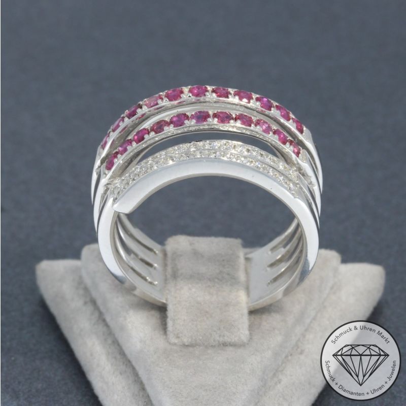 Wert 3900 € Brillant Rubin Ring in 750er 18 K Weißgold - 94637