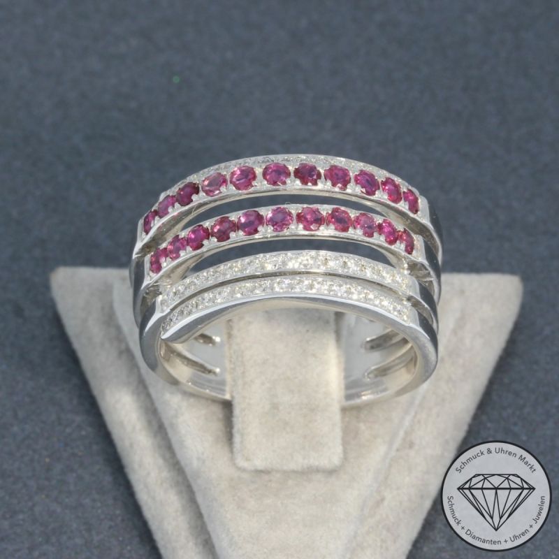 Wert 3900 € Brillant Rubin Ring in 750er 18 K Weißgold - 94637