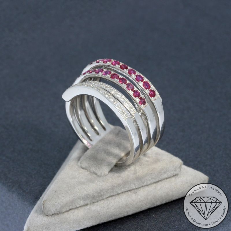 Wert 3900 € Brillant Rubin Ring in 750er 18 K Weißgold - 94637