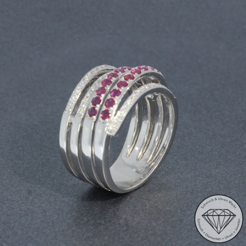 Wert 3900 € Brillant Rubin Ring in 750er 18 K Weißgold - 94637