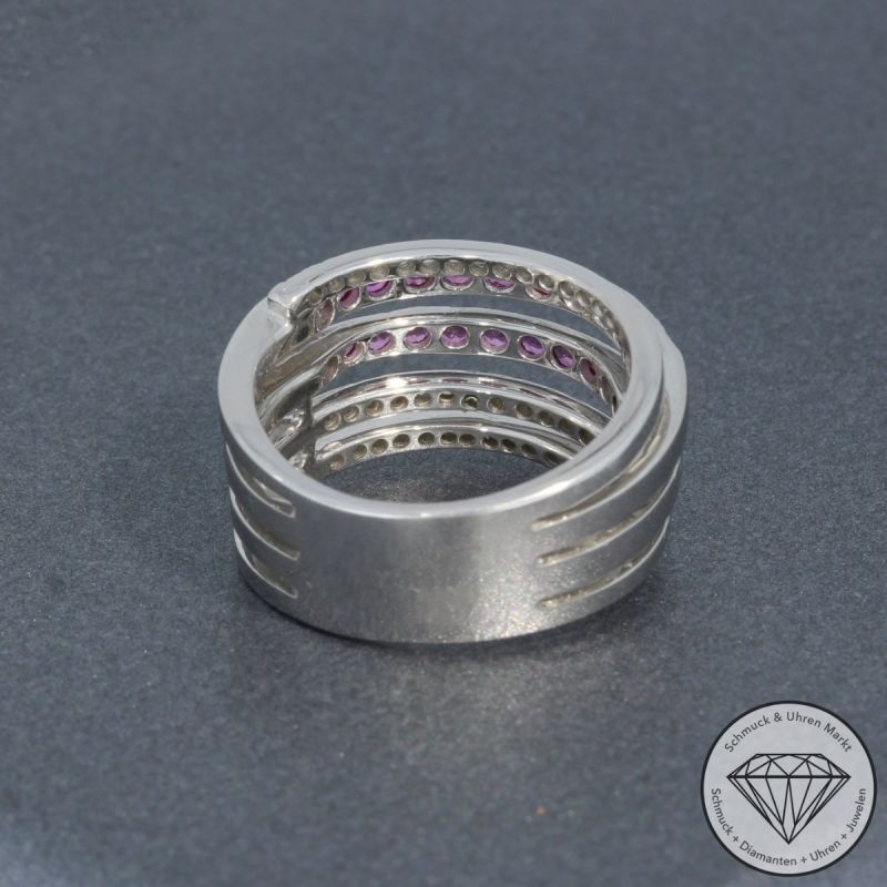 Wert 3900 € Brillant Rubin Ring in 750er 18 K Weißgold - 94637