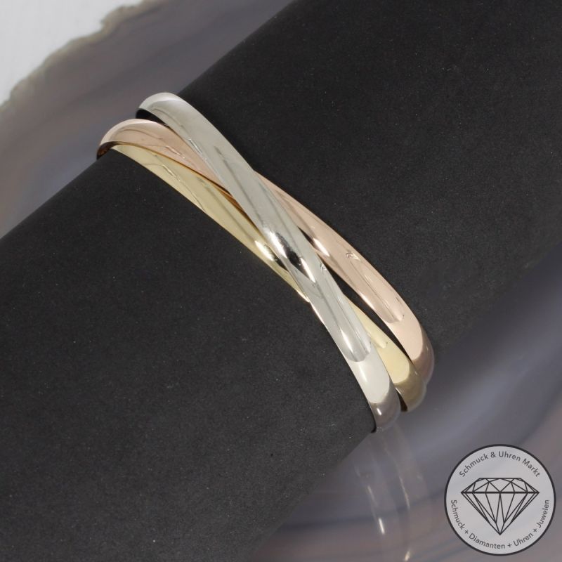 Wert 7900 € Tricolor Armreif in 750er 18 K Gold - 94648
