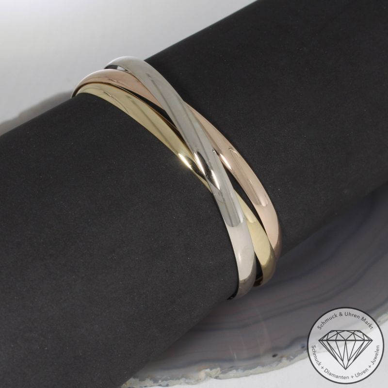 Wert 7900 € Tricolor Armreif in 750er 18 K Gold - 94648