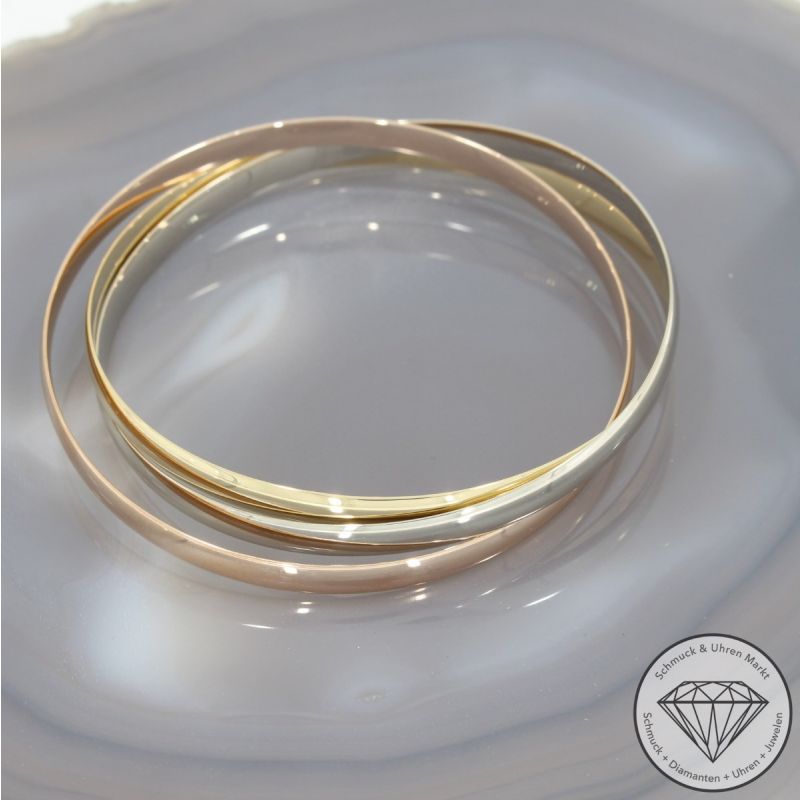 Wert 7900 € Tricolor Armreif in 750er 18 K Gold - 94648