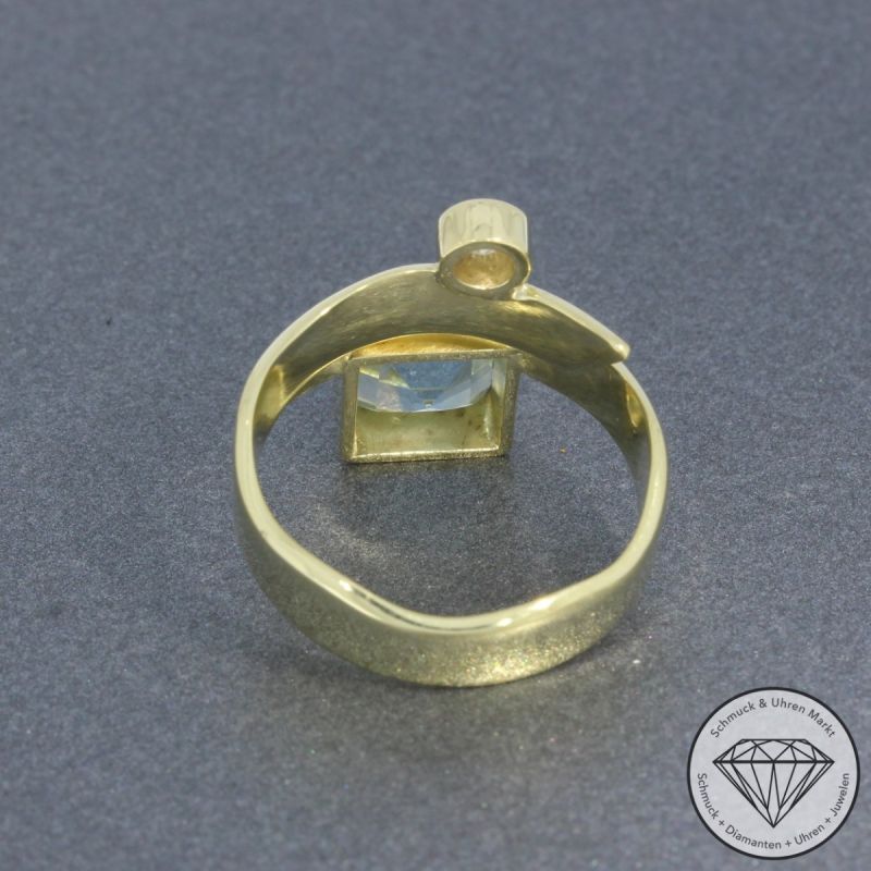 Wert 1490 € Brillant Topas Ring in 585er 14 K Gelbggold - 94655