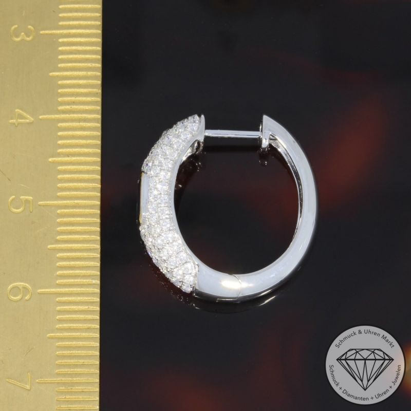 Wert 7090 € Brillant Saphir Creolen in 585er 14 K Weißgold - 94674