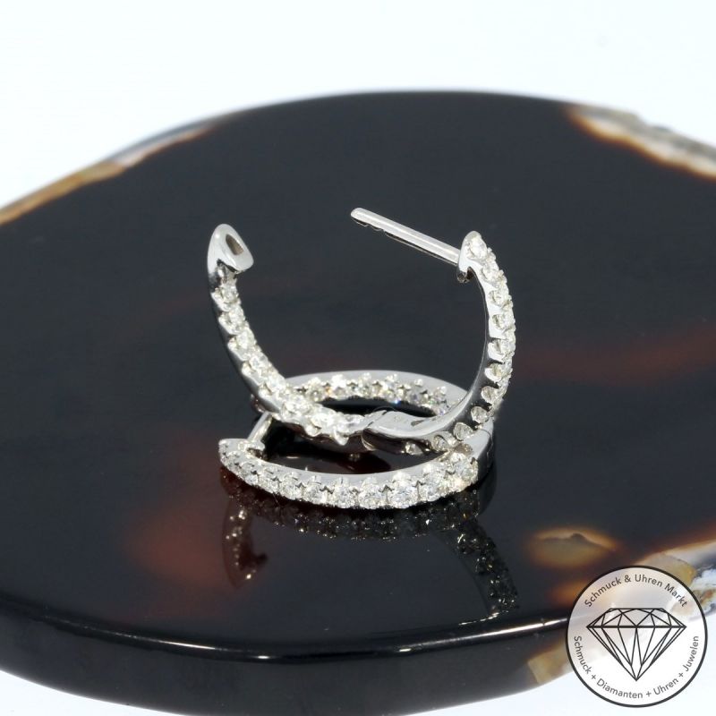 Wert 3280 € Brillant Creolen (0,76 carat) in 585er 14 K Weißgold - H635