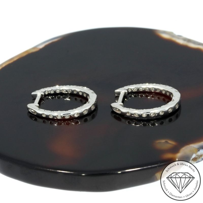 Wert 3280 € Brillant Creolen (0,76 carat) in 585er 14 K Weißgold - H635