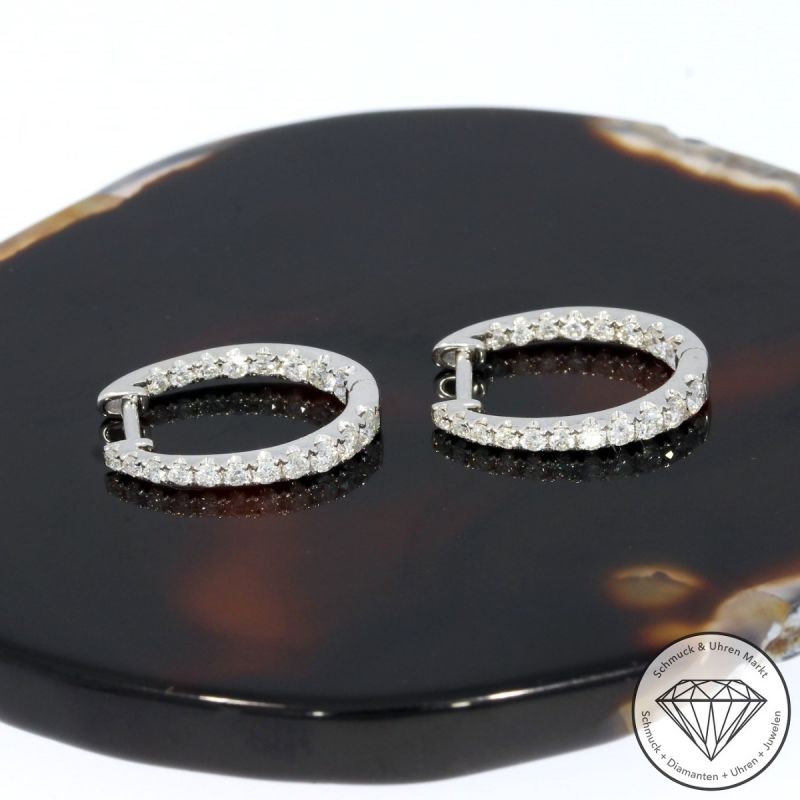 Wert 3280 € Brillant Creolen (0,76 carat) in 585er 14 K Weißgold - H635