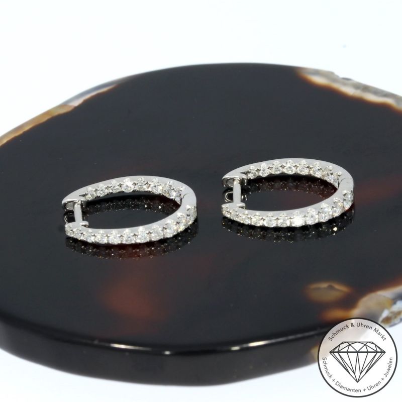 Wert 3280 € Brillant Creolen (0,76 carat) in 585er 14 K Weißgold - H635